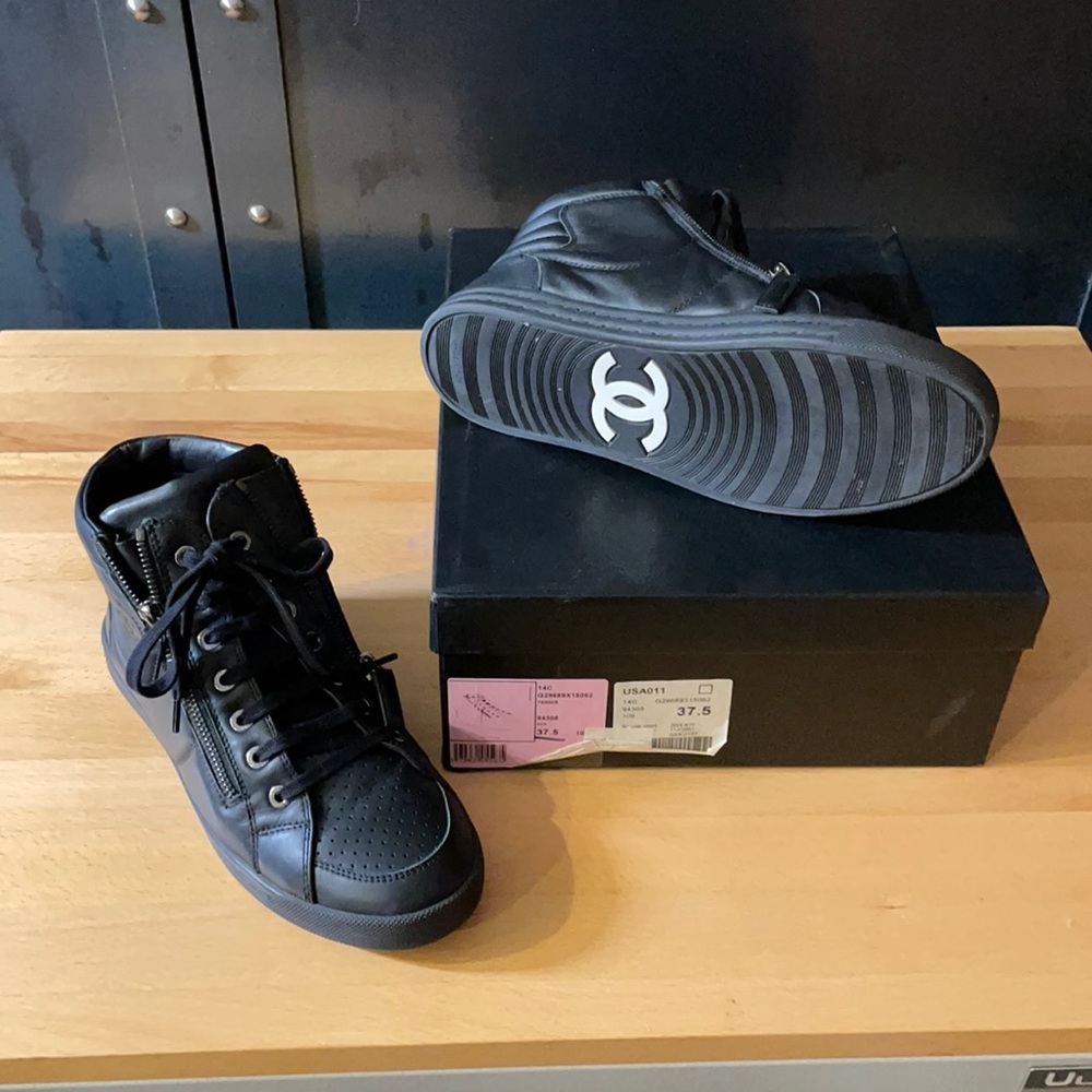 Chanel high top sneakers
